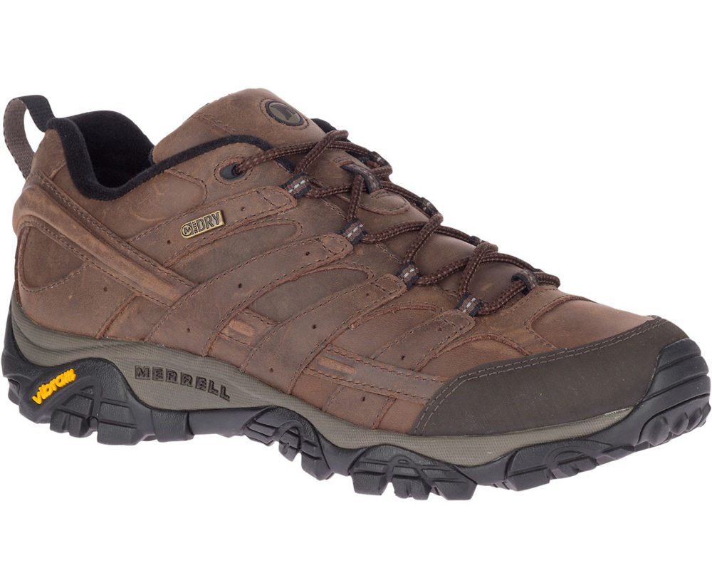 Merrell Hiking Shoes Brown - Moab 2 Prime Waterproof Wide Width - Mens 45UGVYIZW